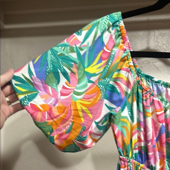 She + Sky Pink Ruffled Sundress with Flutter Sleeves - Picture 5 of 6